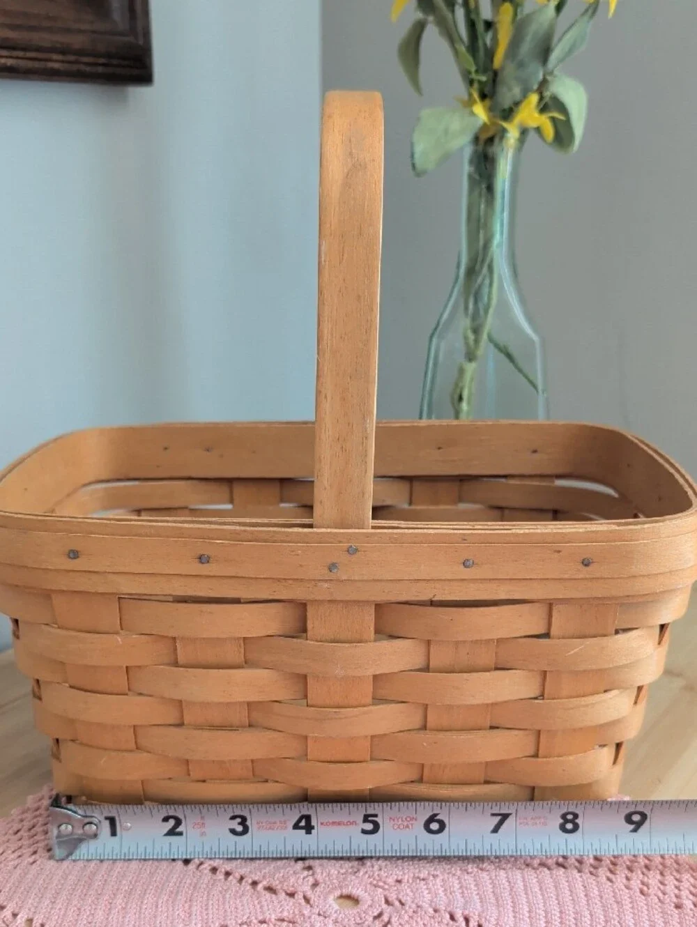 Longaberger Warm Brown Spring Woven Basket with Handle